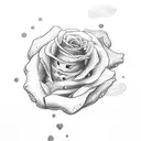caveira com rosas e mar tattoo design idea