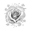 caveira com rosas e mar tattoo design idea