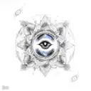 mandala with a raven, earth elements, galaxy, infinity, roses, and dominance tattoo design idea