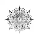 mandala with a raven, earth elements, galaxy, infinity, roses, and dominance tattoo design idea
