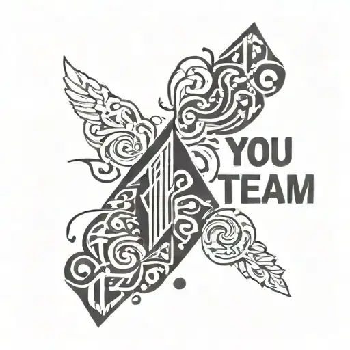 A Phrase with "You, Me, Us, A Team, The Best" tattoo design idea
