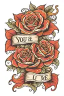 phrase "You & Me, Us, A Team, The Best" tattoo design idea