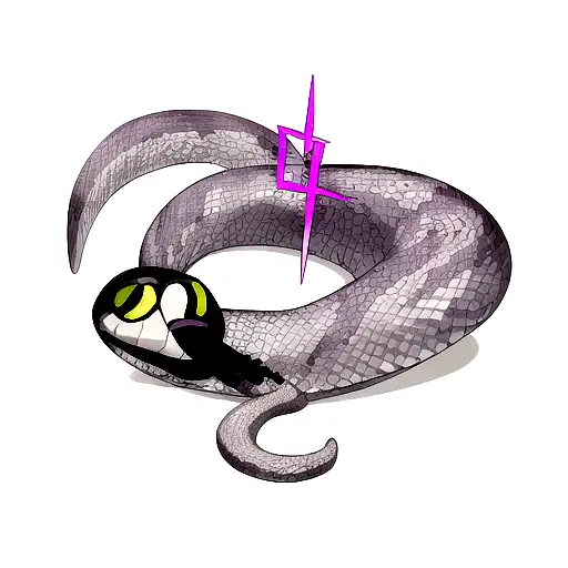 snake that has a purple, black, white and grey body tattoo design idea