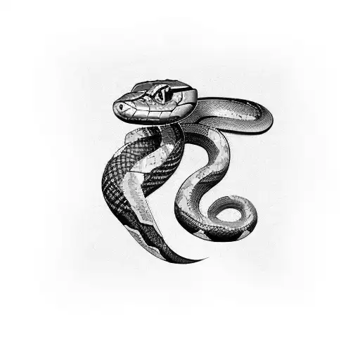 snake that has a purple, black, white and grey body tattoo design idea