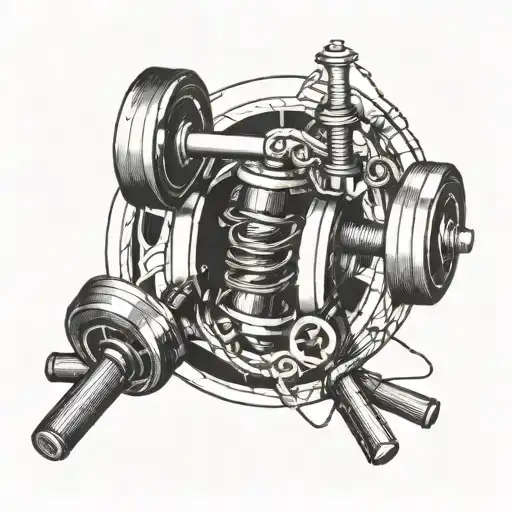 Dumbbell intertwined with film reel tattoo design idea