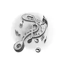 music note with RIP Melody tattoo design idea