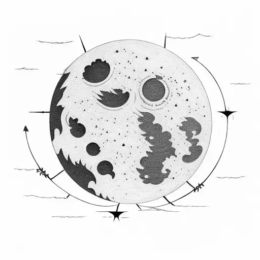 icarus falling, moon and dagger tattoo design idea