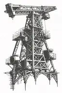 drilling rig tattoo design idea