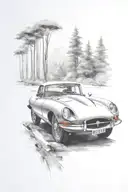 e type  car mountian road  background   tattoo design idea