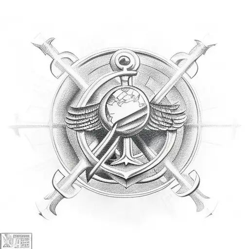 eagle,globe, and anchor  tattoo design idea