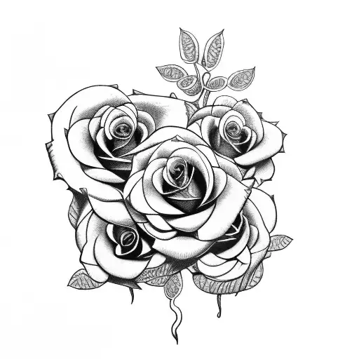 1978 romaine numerals with a rose vine tattoo design idea