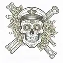 Day of dead, marine corps, police, sons, husband tattoo design idea