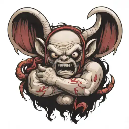 isaac from the binding of isaac fighting mega satan tattoo design idea