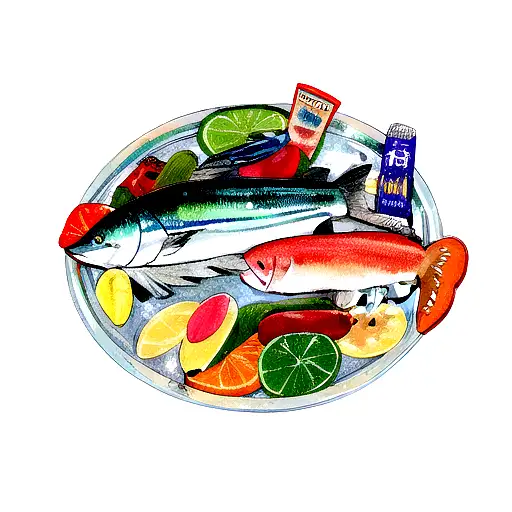 drunk mahi mahi tattoo design idea