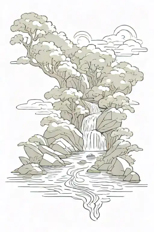 river flowing tattoo design idea