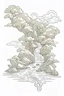 river flowing tattoo design idea