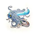 realistic cuttlefish tattoo design idea