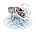 realistic cuttlefish tattoo design idea