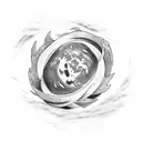 representation of the four elements (earth, air, fire, and water) intertwined tattoo design idea