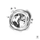 representation of the four elements (earth, air, fire, and water) intertwined tattoo design idea