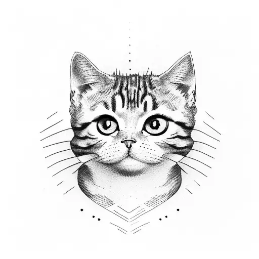 Fingerprint pet cat tattoo design idea