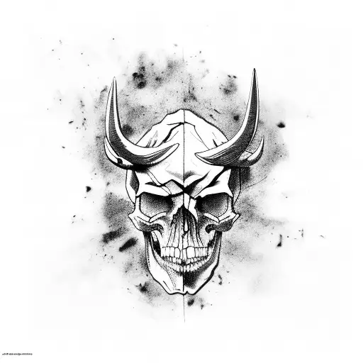 skull buffalo tattoo design idea