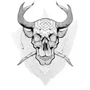 skull buffalo tattoo design idea