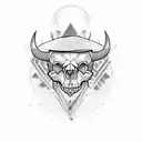 skull buffalo tattoo design idea