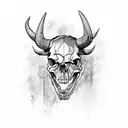 skull buffalo tattoo design idea