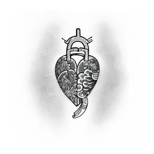 Heart and M tattoo design idea