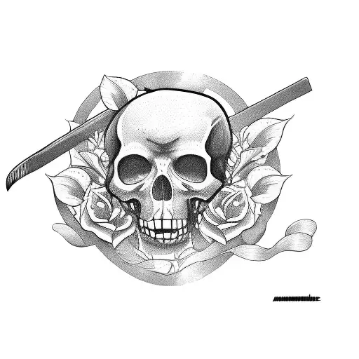 machete date tattoo design idea