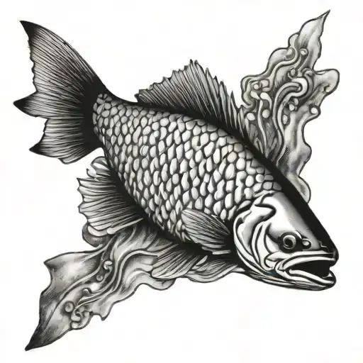 chinook salmon scales tattoo design idea
