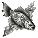 chinook salmon scales tattoo design idea