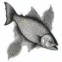 chinook salmon scales tattoo design idea