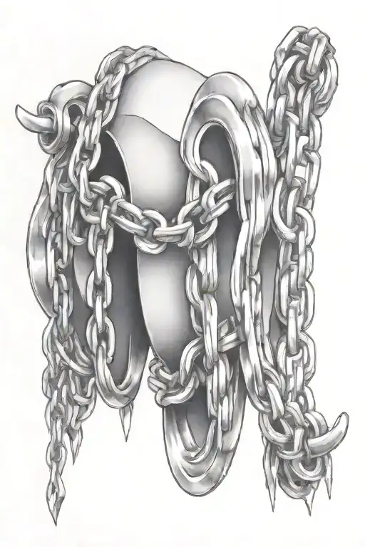 Bicep chain with hanging tattoo design idea