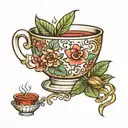 tea cup tattoo design idea