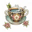 tea cup tattoo design idea