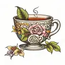 tea cup tattoo design idea