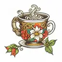 tea cup tattoo design idea