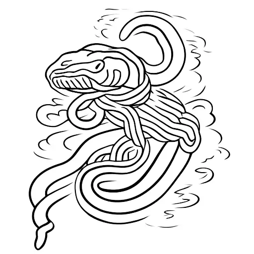 snake wrapped around arm to chest  tattoo design idea