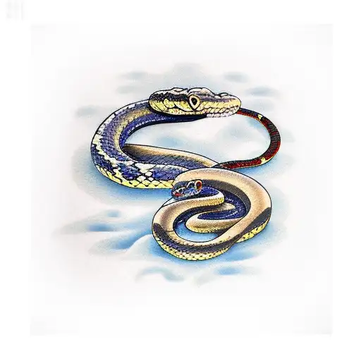 snake wrapped around arm to chest  tattoo design idea