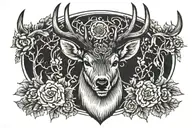 deer head front view tattoo design idea