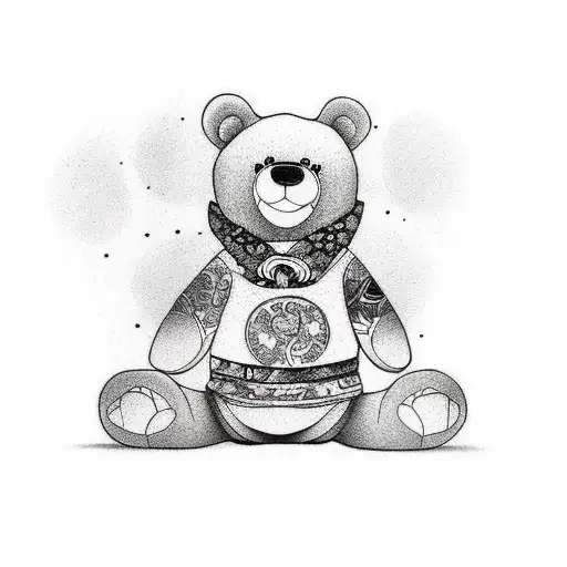 teddy bear tattoo design idea