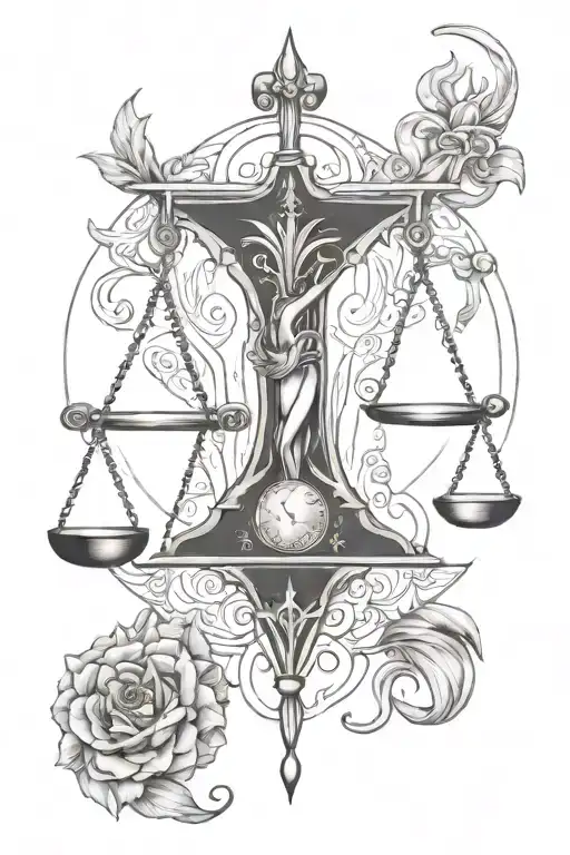 libra, virgo, taurus zodiac sign tattoo design idea