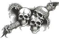 Looking for a tattoo forearm sleeve skulls with one aztec skull hidden some where in the design  tattoo design idea