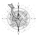 A Sagittarius archer shooting arrow constellations in a nature-inspired scene tattoo design idea