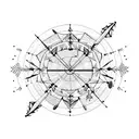 A Sagittarius archer shooting arrow constellations in a nature-inspired scene tattoo design idea