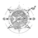 A Sagittarius archer shooting arrow constellations in a nature-inspired scene tattoo design idea