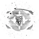 A Sagittarius archer shooting arrow constellations in a nature-inspired scene tattoo design idea