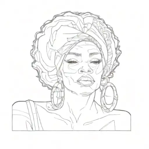 an african american woman tattoo design idea